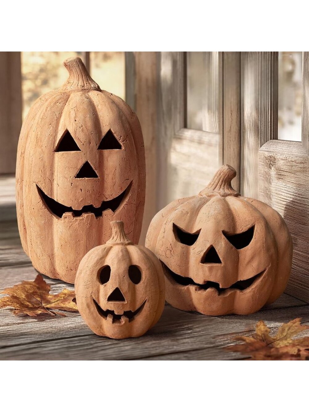 Fall Decor - Halloween‎ Decorations - Handmade Terracotta Pumpkin Jack O'